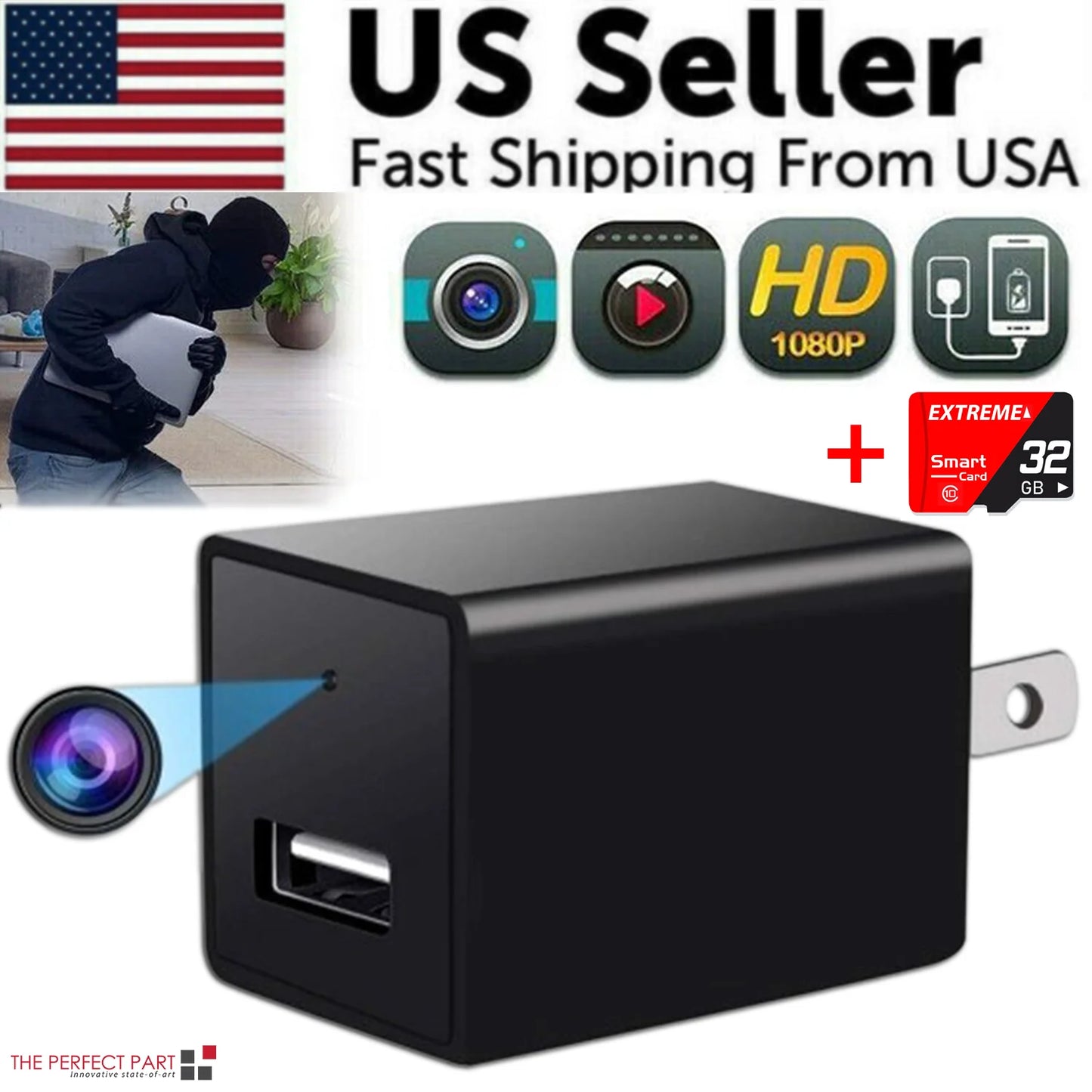 Mini Hidden Camera Home Security Nanny Cam Full HD 1080P DVR Night Vision Audio